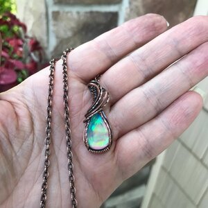 Aurora Opal Small Teardrop Pendant