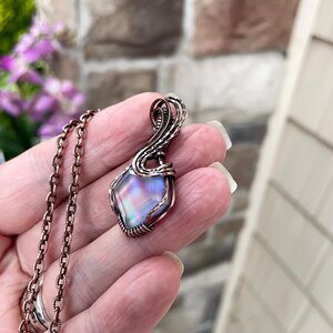 Aurora Opal Pastel Copper Necklace