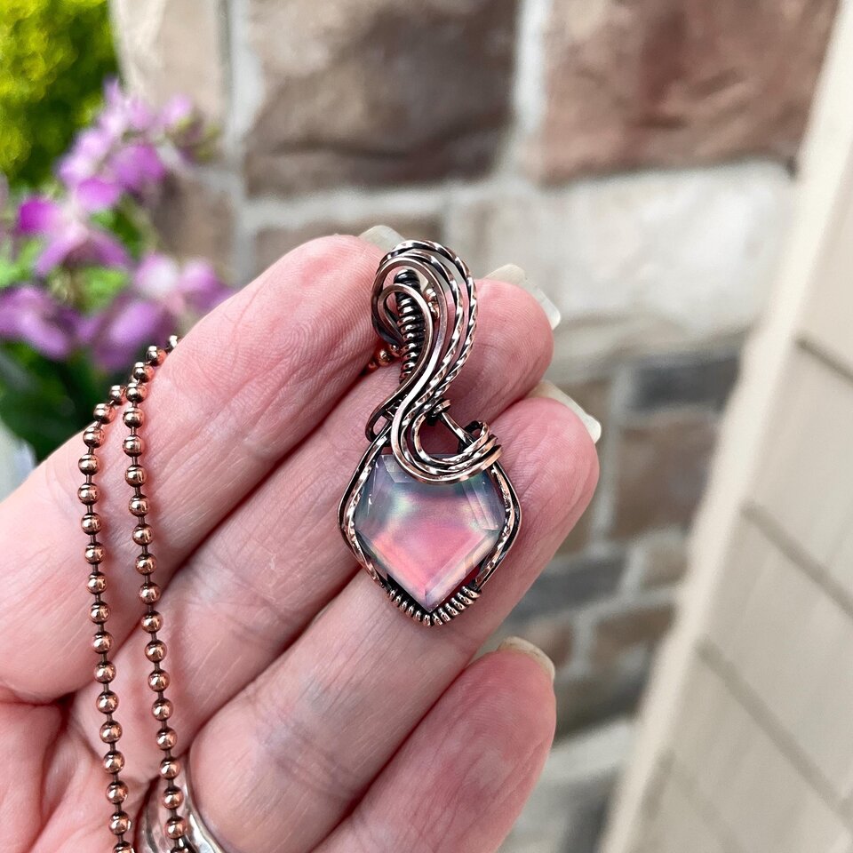 Aurora Opal Pastel Copper Necklace