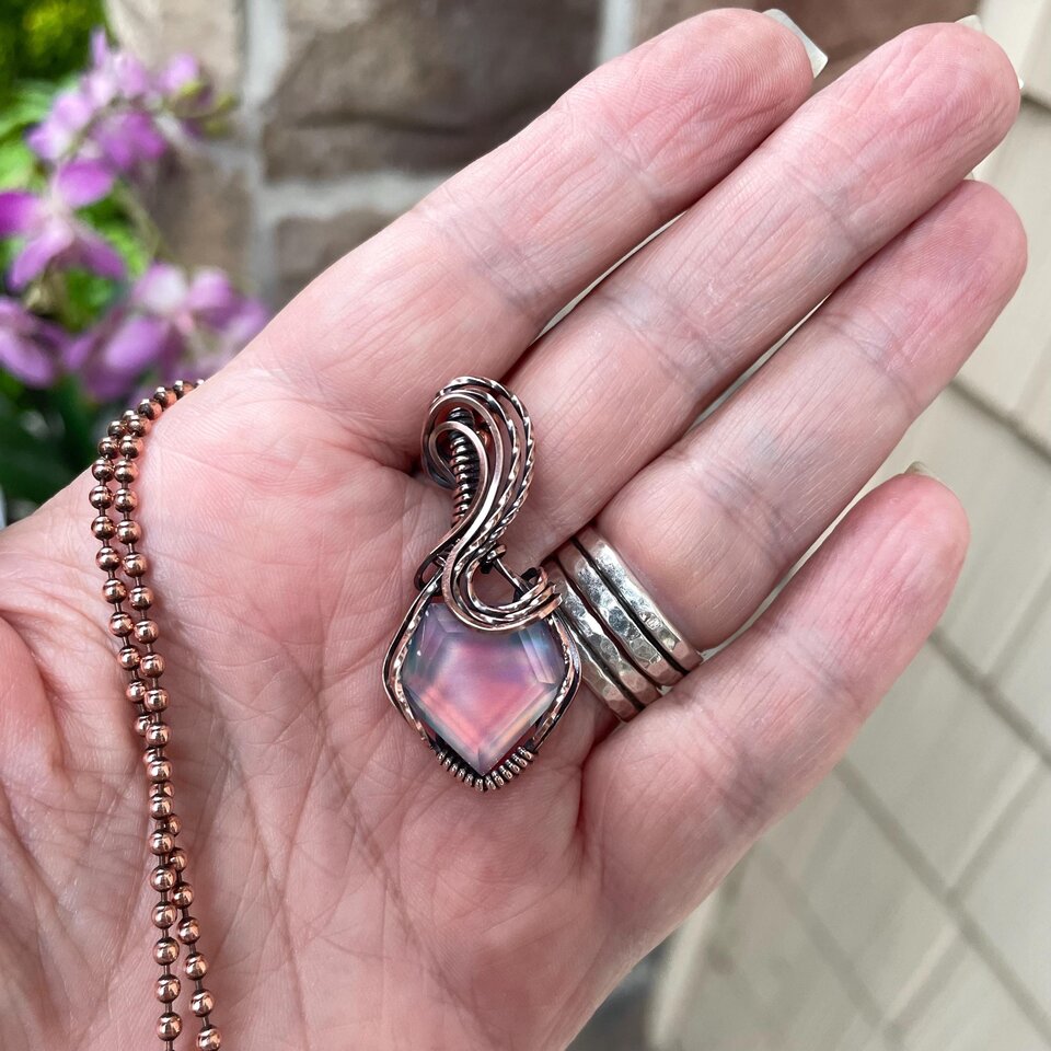 Aurora Opal Pastel Copper Necklace