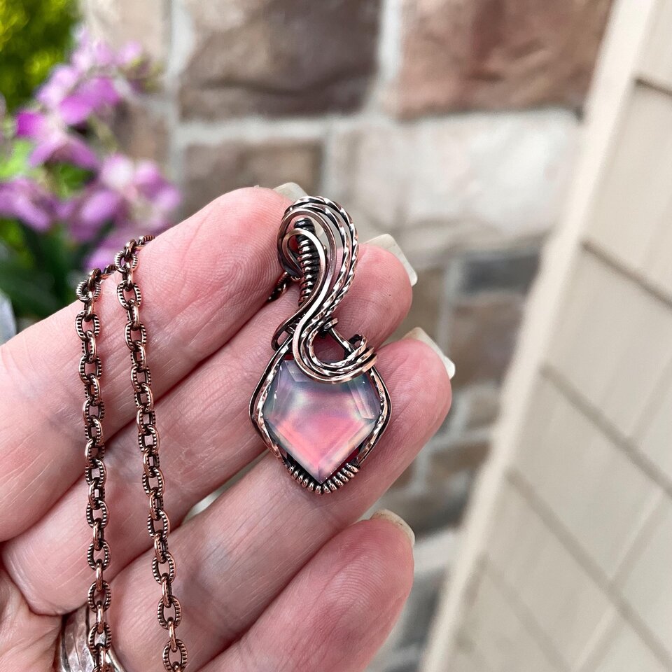 Aurora Opal Pastel Copper Necklace