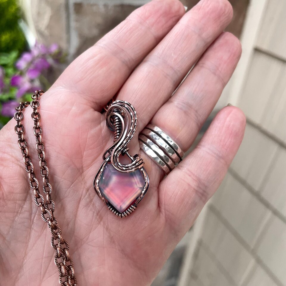 Aurora Opal Pastel Copper Necklace
