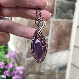 Amethyst Swirly Copper Necklace