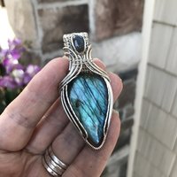 RESERVED - Blue Labradorite Sterling Silver Pendant
