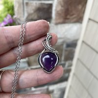 Amethyst Small Sterling Silver Pendant