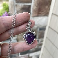 Amethyst Small Sterling Silver Pendant
