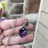 Amethyst Small Sterling Silver Pendant