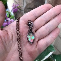 Aurora Opal Rainbow Copper Pendant