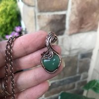 Green Aventurine Small Heart Copper Pendant