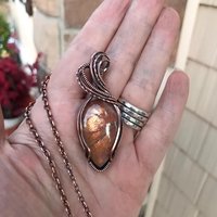 Golden Sunstone Copper Pendant