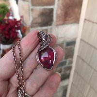 Maroon Aurora Opal Copper Necklace