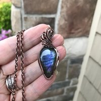 Purple Labradorite Copper Necklace