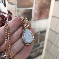 Rainbow Moonstone Brass Pendant