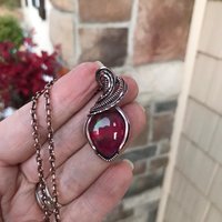 Maroon Aurora Opal Copper Necklace