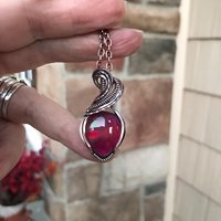 Maroon Aurora Opal Copper Necklace