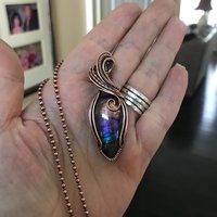 Purple Rainbow Labradorite Copper Pendant