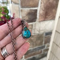 Chrysocolla Small Copper Pendant