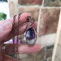 Fluorite Oval Copper Necklace