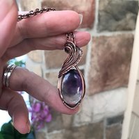 Fluorite Oval Copper Necklace