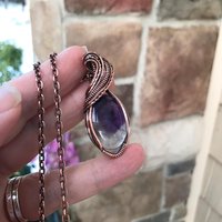 Fluorite Oval Copper Necklace
