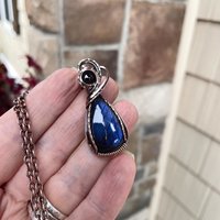 Blue Labradorite & Garnet Copper Necklace