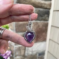 Amethyst Small Sterling Silver Pendant