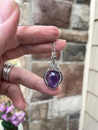 Amethyst Small Sterling Silver Pendant