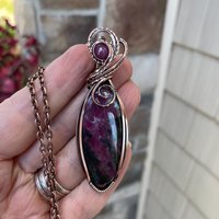Ruby & Pink Sapphire Oval Copper Necklace