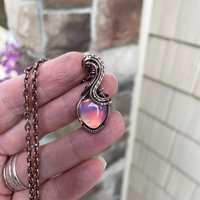 Aurora Opal Rainbow Copper Necklace