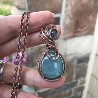 Aquamarine Copper Swirly Necklace