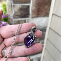 Amethyst Small Sterling Silver Pendant