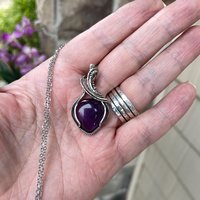 Amethyst Small Sterling Silver Pendant