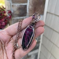 Ruby & Pink Sapphire Oval Copper Necklace