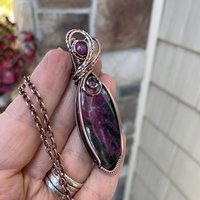 Ruby & Pink Sapphire Oval Copper Necklace