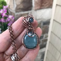 Aquamarine Copper Swirly Necklace