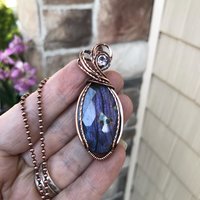 Purple Labradorite & Pink Amethyst Copper Necklace