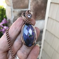 Purple Labradorite & Pink Amethyst Copper Necklace