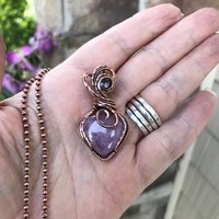 Kunzite & Pink Amethyst Copper Necklace