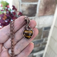 Tiger’s Eye Small Heart Copper Necklace