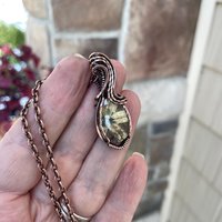 Golden Star Rutilated Quartz Copper Pendant