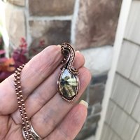 Golden Star Rutilated Quartz Copper Pendant