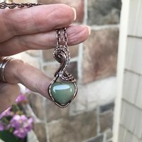 Green Aventurine Small Heart Copper Necklace