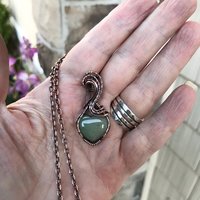 Green Aventurine Small Heart Copper Necklace
