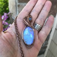 SOLD - Moonstone Oval Copper Pendant