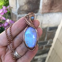 SOLD - Moonstone Oval Copper Pendant
