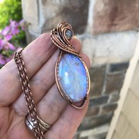SOLD - Moonstone Oval Copper Pendant