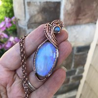 SOLD - Moonstone Oval Copper Pendant