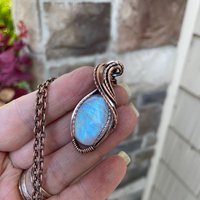 Moonstone Oval Copper Pendant