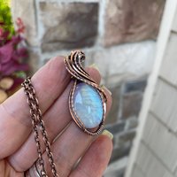 Moonstone Oval Copper Pendant