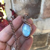Moonstone Oval Copper Pendant